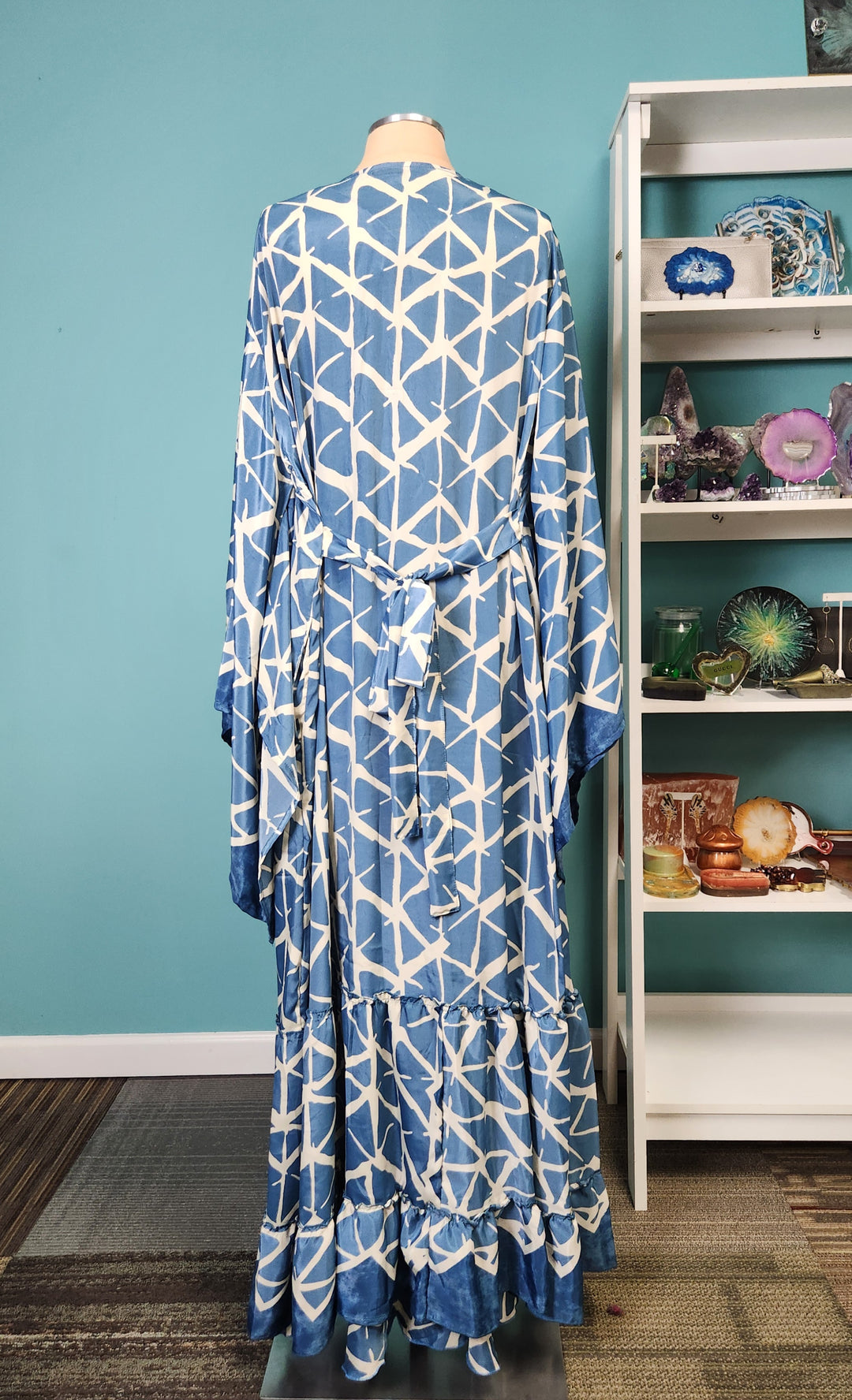 The Coastal Breeze Silk Kimono and Point Dress Set - 208