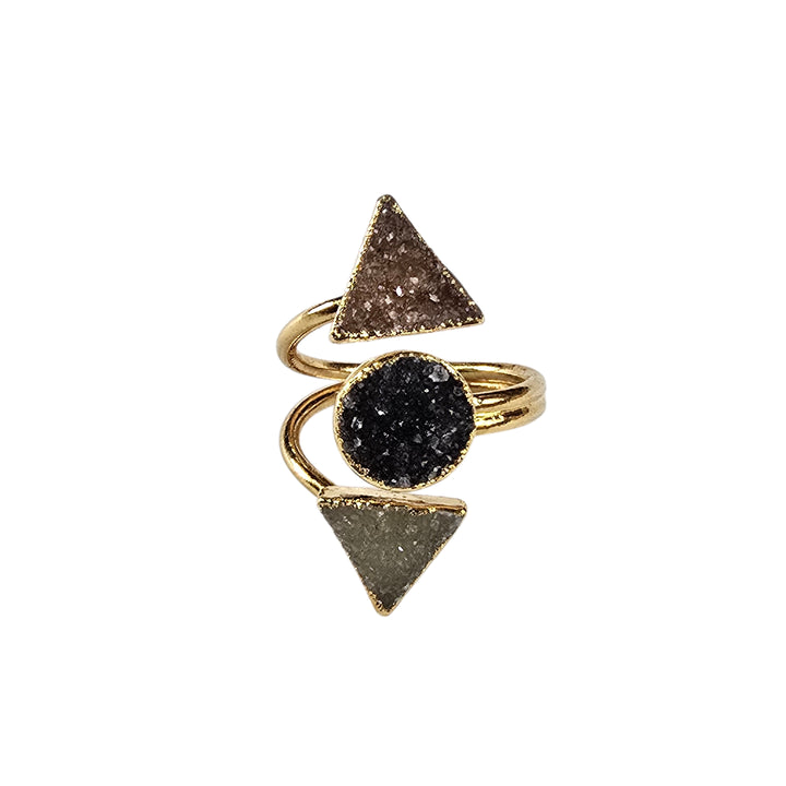 The Victoria Gold Triple Druzy Ring Collection