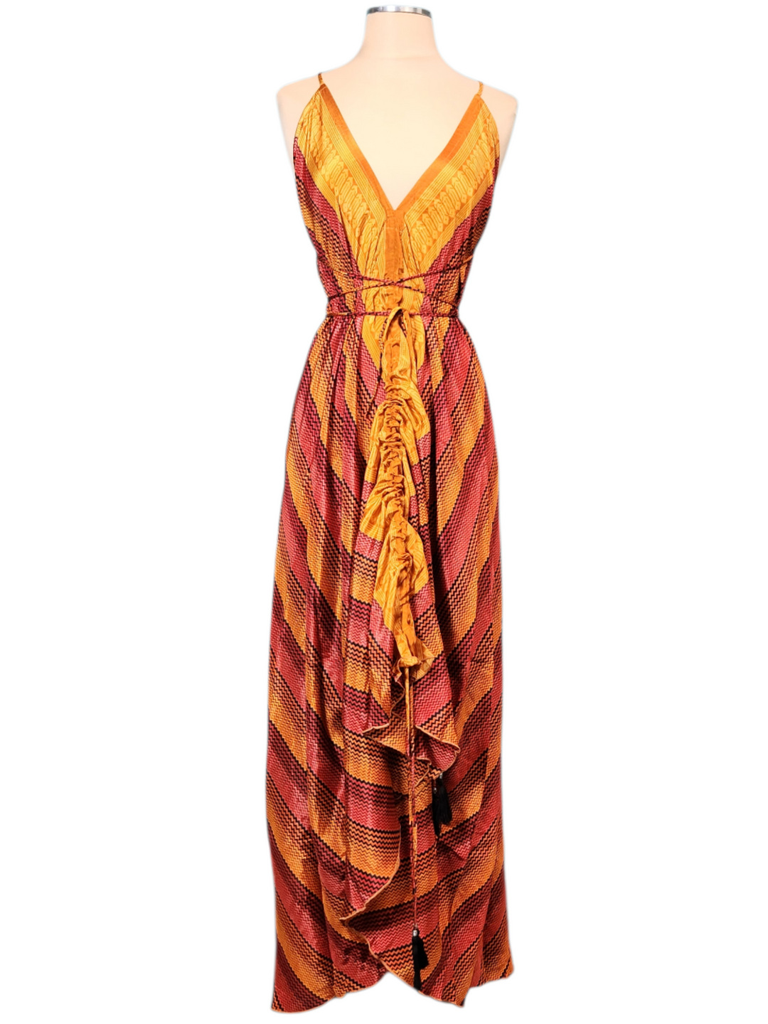 The Desert Sunrise Silk Vault Tulip Arm Long Kimono & Point Dress Set-250