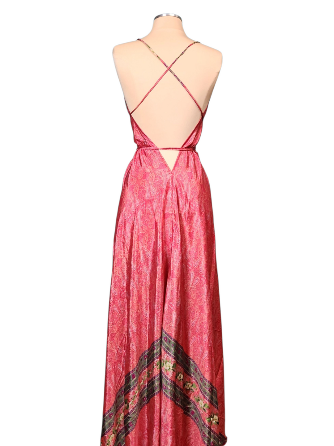 The Pink Petal Paradise Silk Vault Tulip Arm Short Kimono & Point Dress Set-215