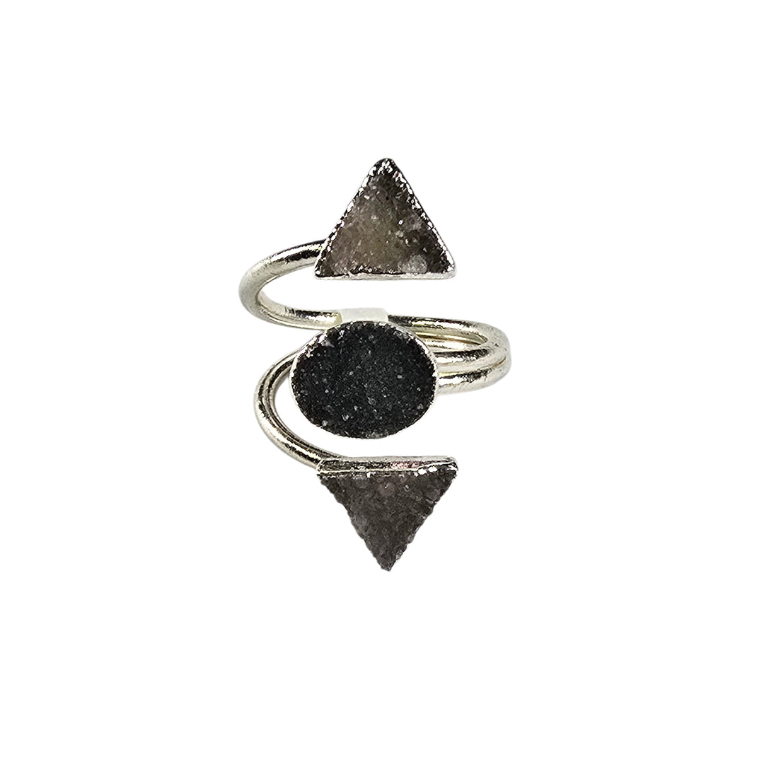 The Valencia Silver Triple Druzy Ring Collection