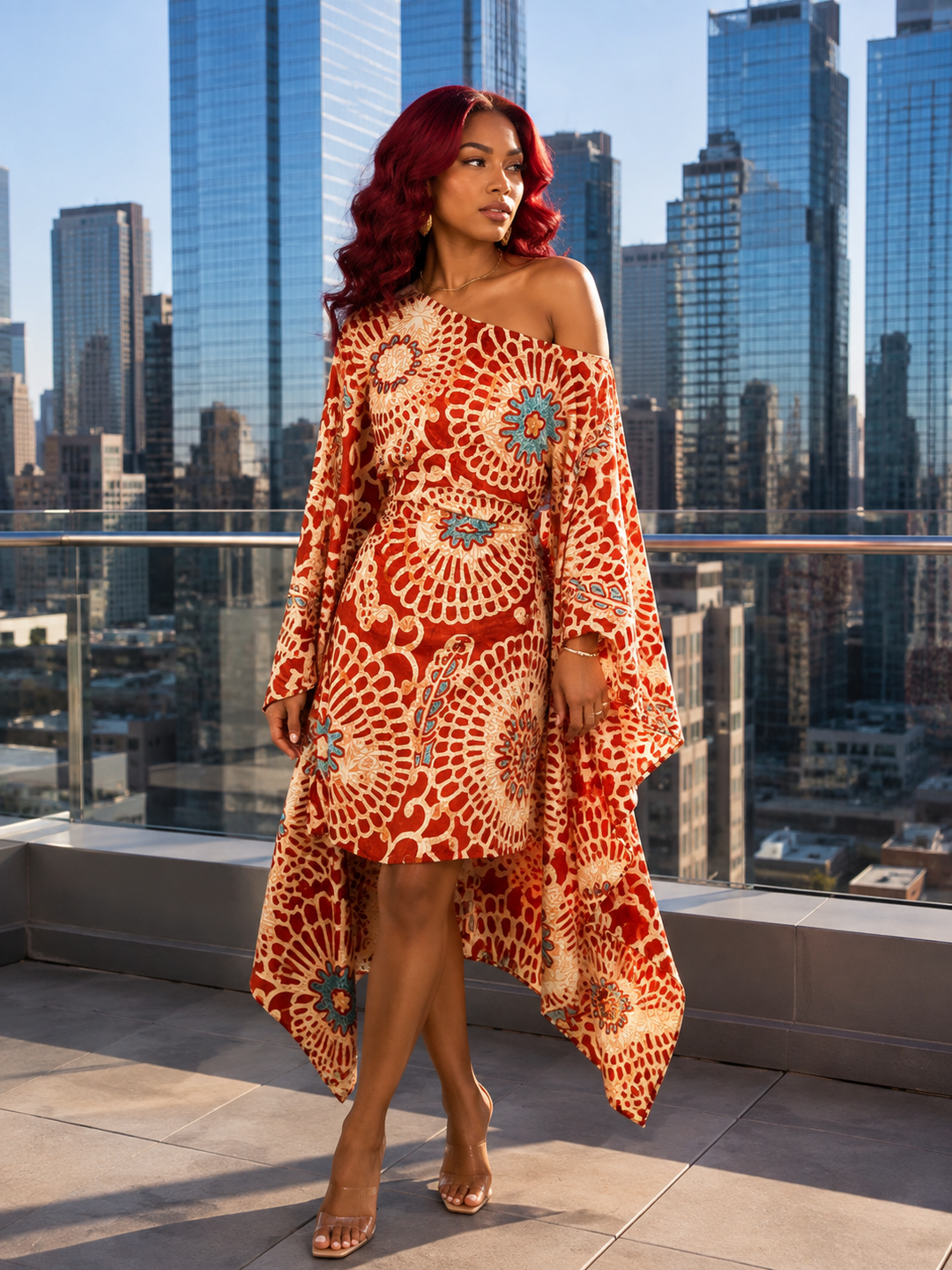 The 36" Terracotta Oasis Silk Dress/Shirt -336