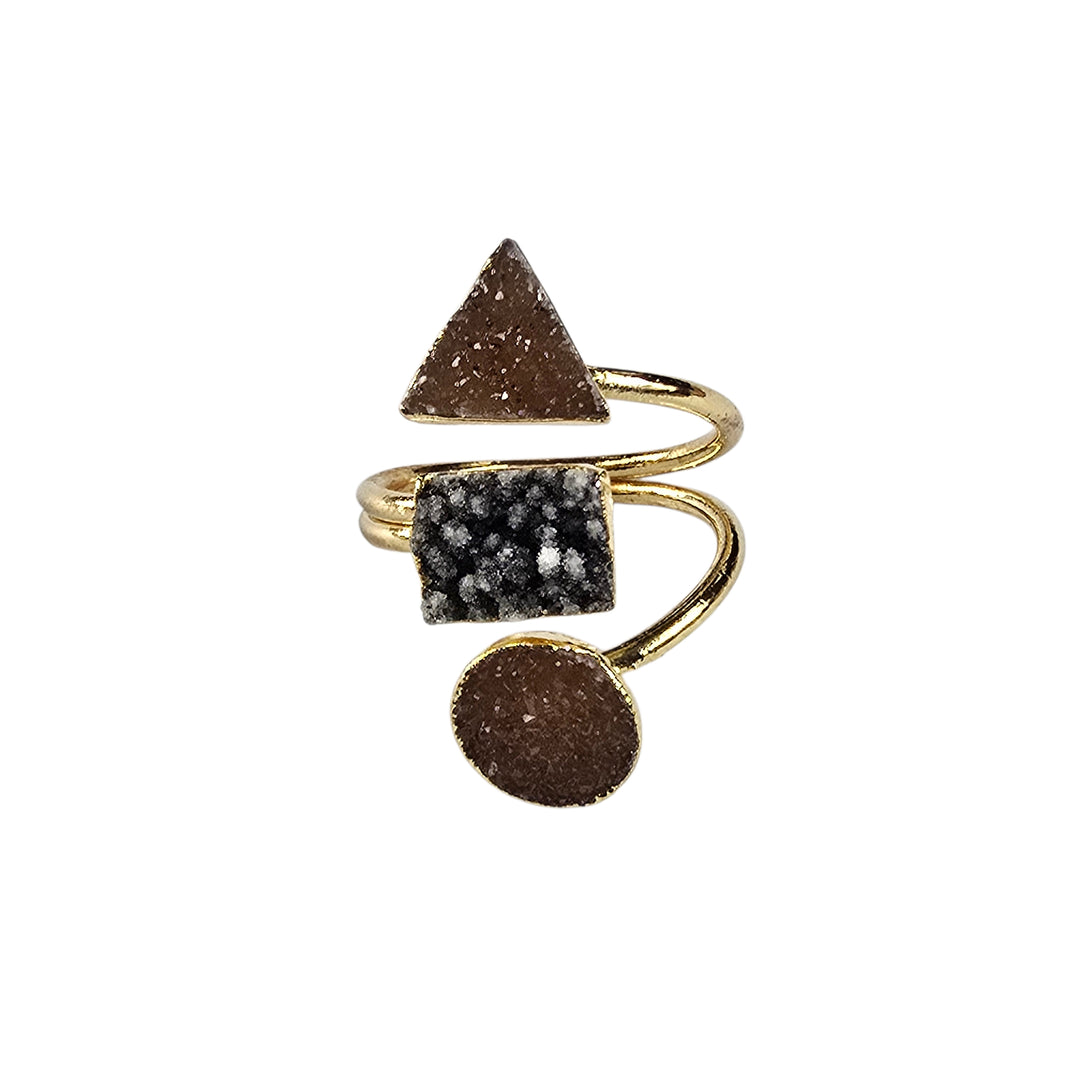 The Victoria Gold Triple Druzy Ring Collection