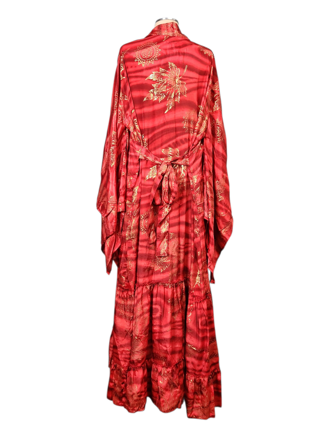 The Crimson Royale Kimono & Point Dress Set - 257