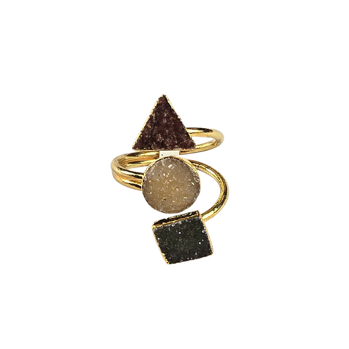 The Victoria Gold Triple Druzy Ring Collection