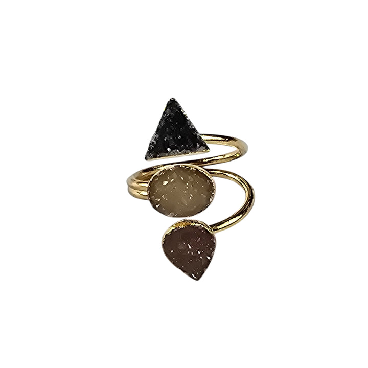 The Victoria Gold Triple Druzy Ring Collection