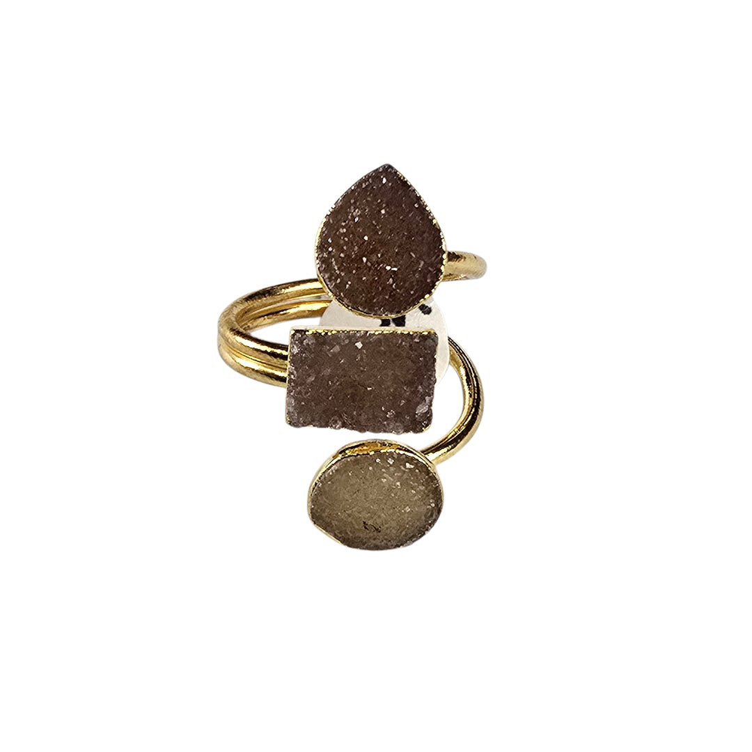 The Victoria Gold Triple Druzy Ring Collection