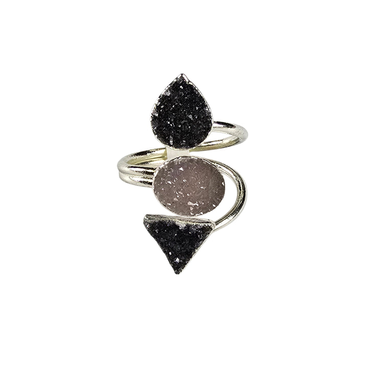 The Valencia Silver Triple Druzy Ring Collection