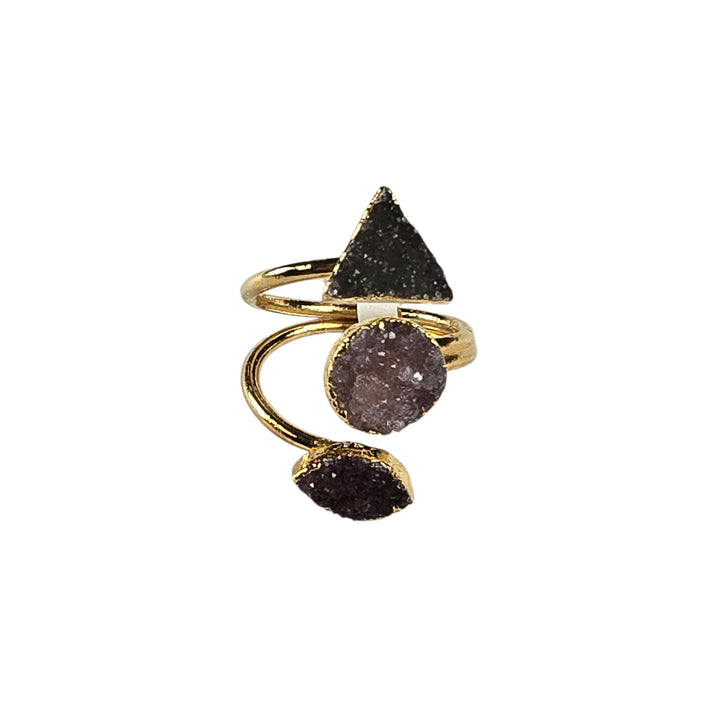 The Victoria Gold Triple Druzy Ring Collection
