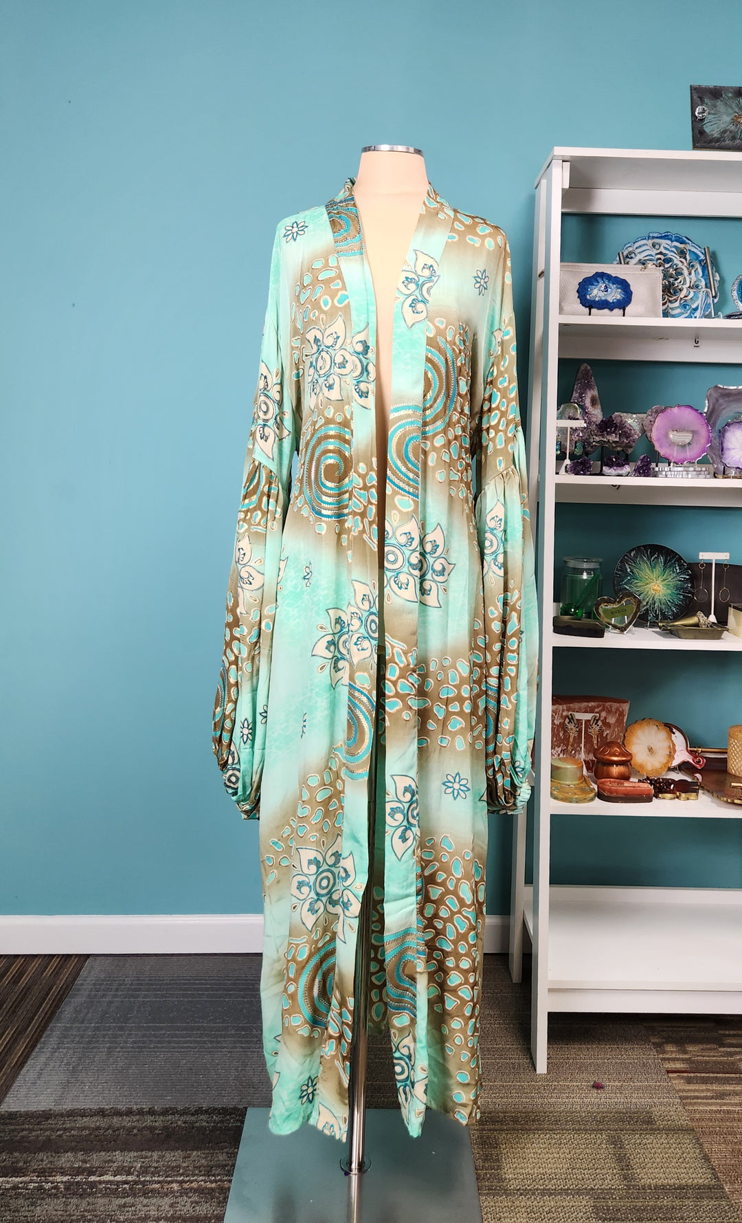 The Eucalyptus Sky Silk Kimono-134
