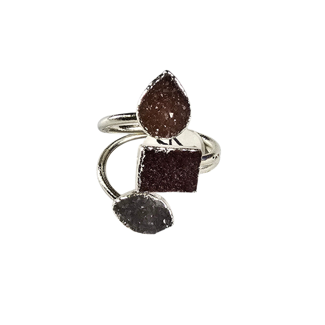 The Valencia Silver Triple Druzy Ring Collection