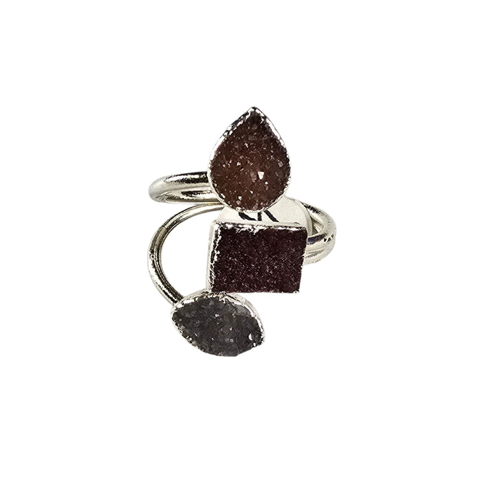 The Valencia Silver Triple Druzy Ring Collection