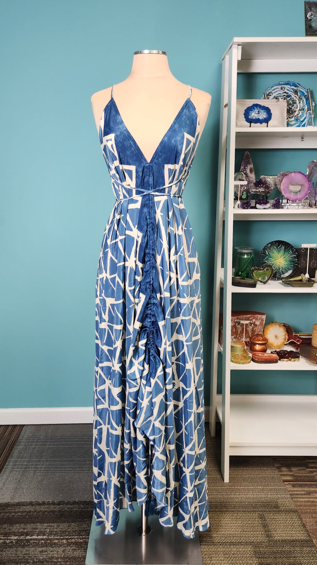 The Coastal Breeze Silk Kimono and Point Dress Set - 208