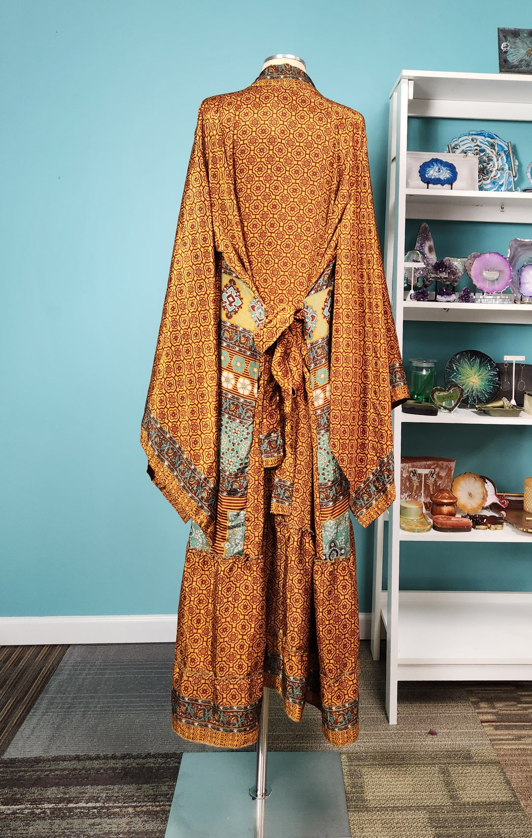 The Golden Harvest Sari Silk Kimono-130