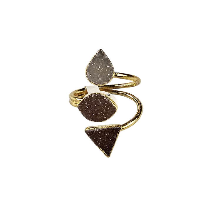 The Victoria Gold Triple Druzy Ring Collection