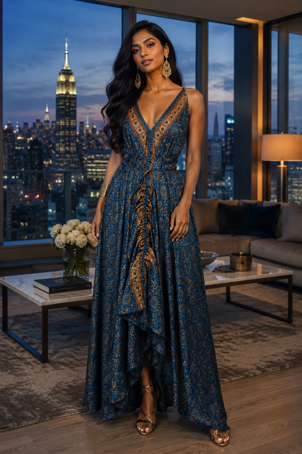 The Sapphire Serenade Point Dress-340