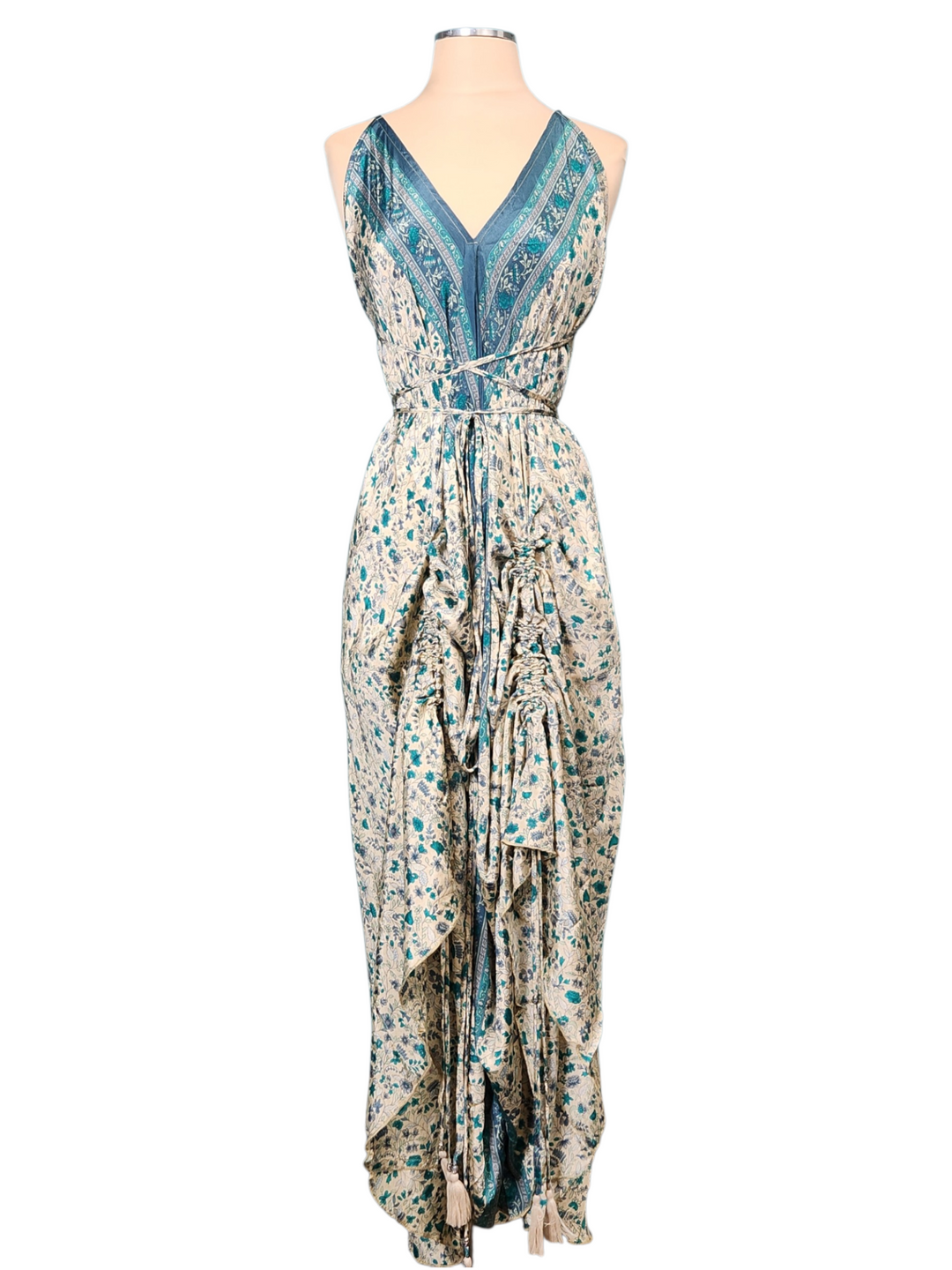 The Sea Glas Silk Vault Tulip Arm Long Kimono & Point Dress Set-231