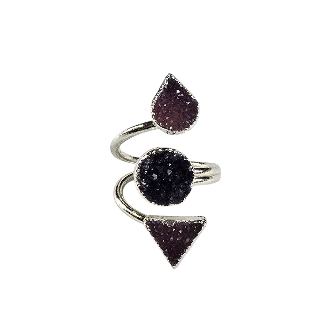 The Valencia Silver Triple Druzy Ring Collection