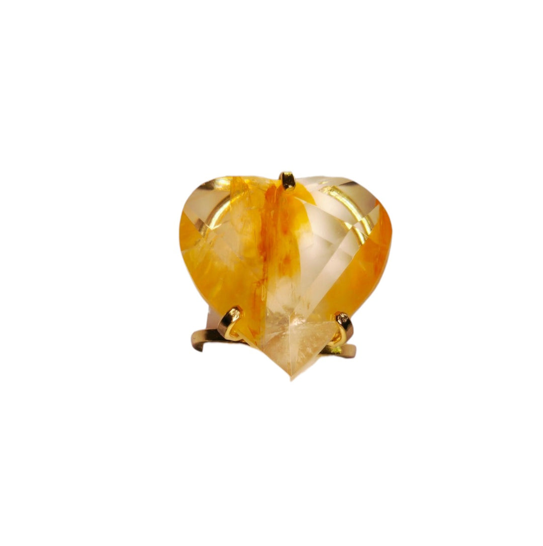 The Golden Sunrise Quartz Heart Arc Ring