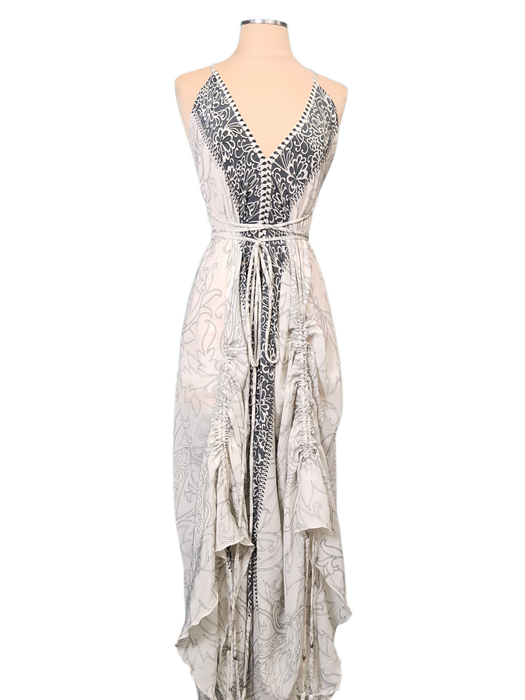 The Coastal Breeze Silk Vault Tulip Arm Short Kimono & Point Dress Set-227