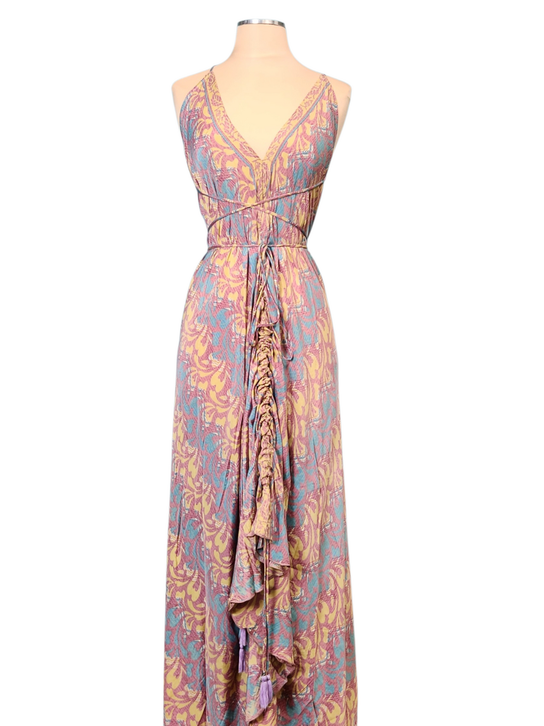 The Mauve Horizon Silk Vault Tulip Arm Short Kimono & Point Dress Set-214