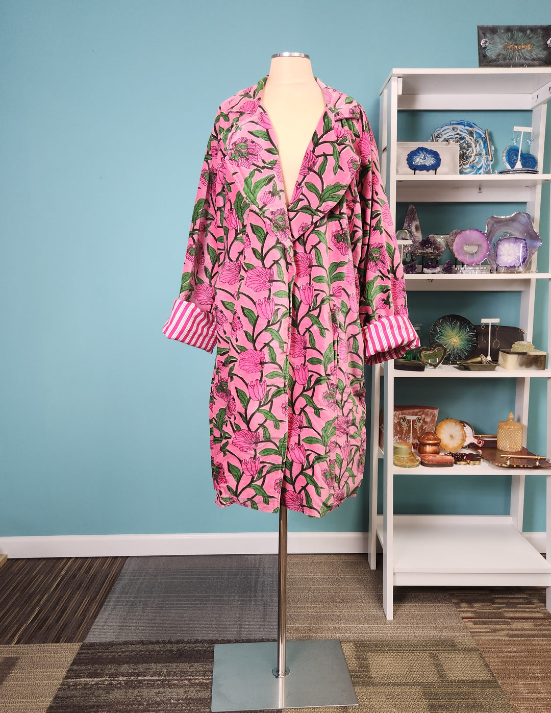 The Rosé Botanica Velvet Statement Jacket- 404