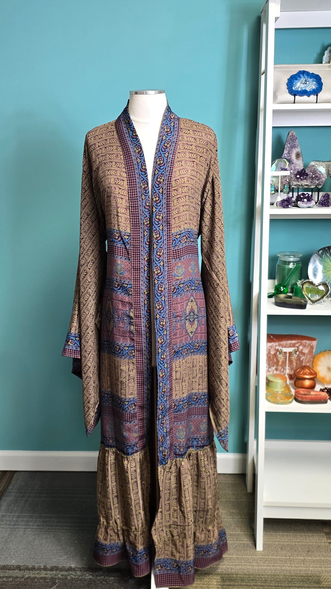 The Nomad Heirloom Vintage Sari Silk Kimono