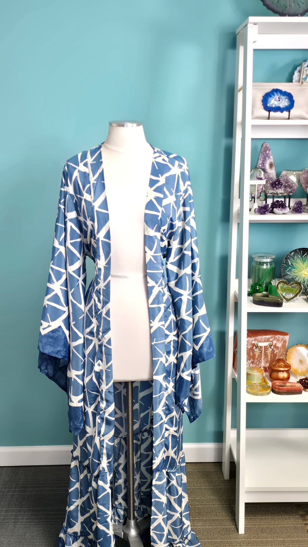 The Blue Horizon Vintage Sari Silk Kimono