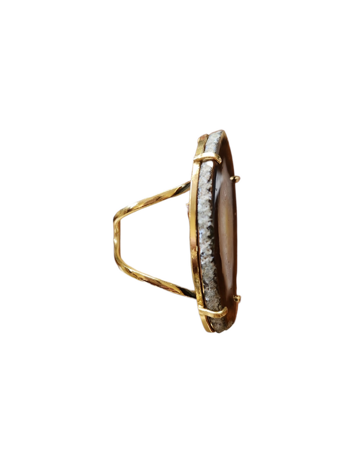 The Golden Canyon Agate Ring-501