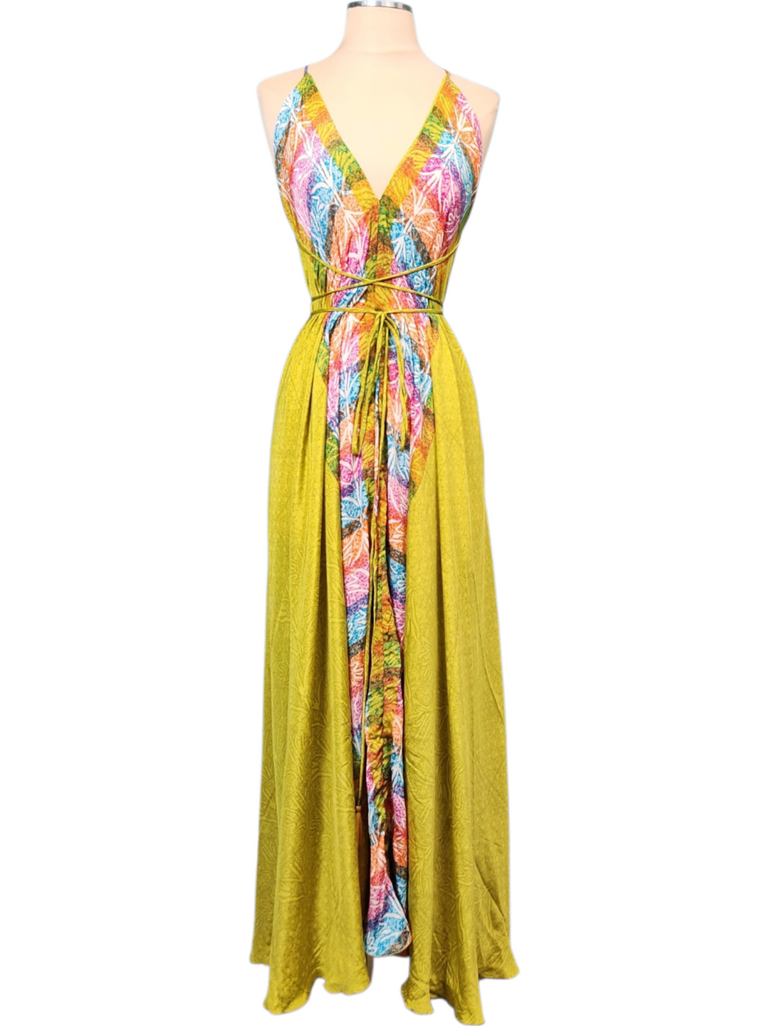 The Tropical Garden Silk Vault Tulip Arm Long Kimono & Point Dress Set-233