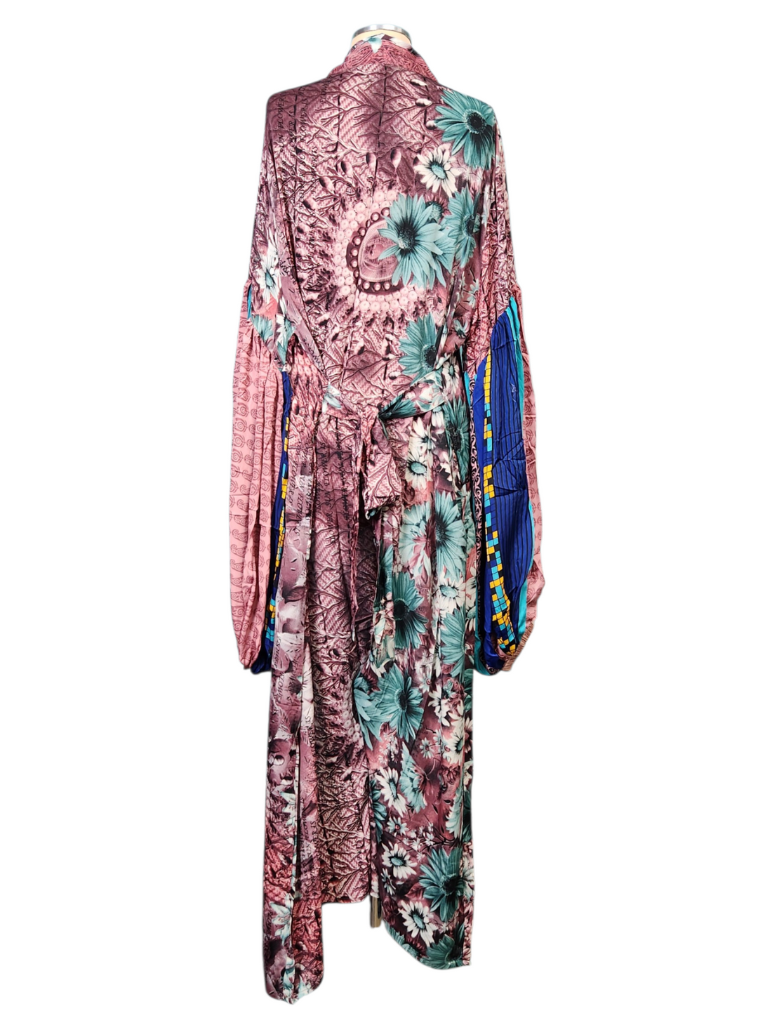 The Turquoise Sunflower Tulip Sleeve Long Kimono-147
