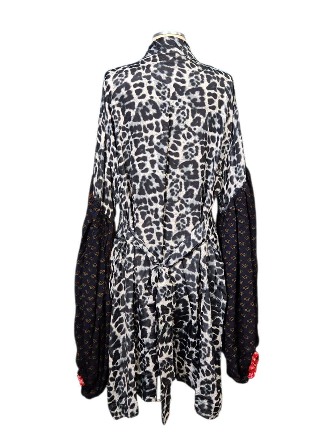 The Midnight Leopard Short Silk Vault Kimono/Duster-158
