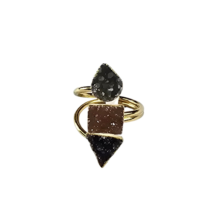 The Victoria Gold Triple Druzy Ring Collection