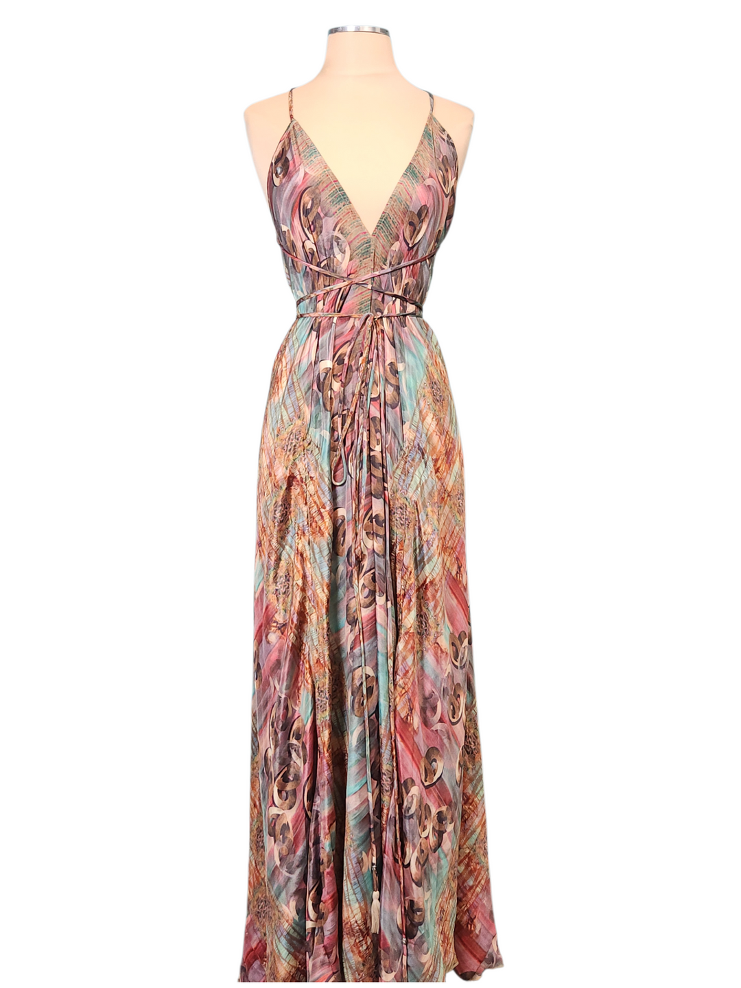 The Painted Sky Silk Vault Tulip Arm Long Kimono & Point Dress Set-221