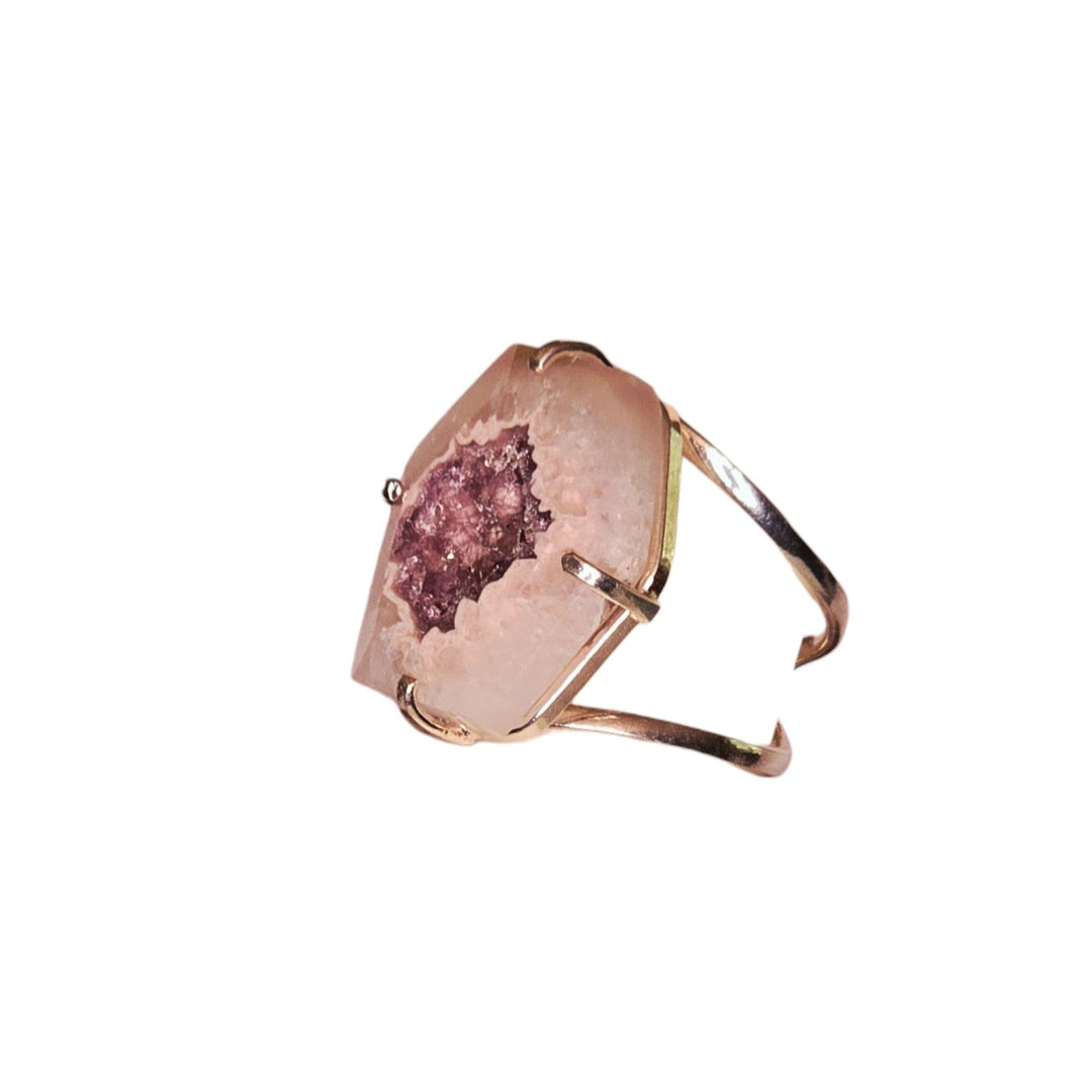 The Pink Halo Druzy Arc Ring