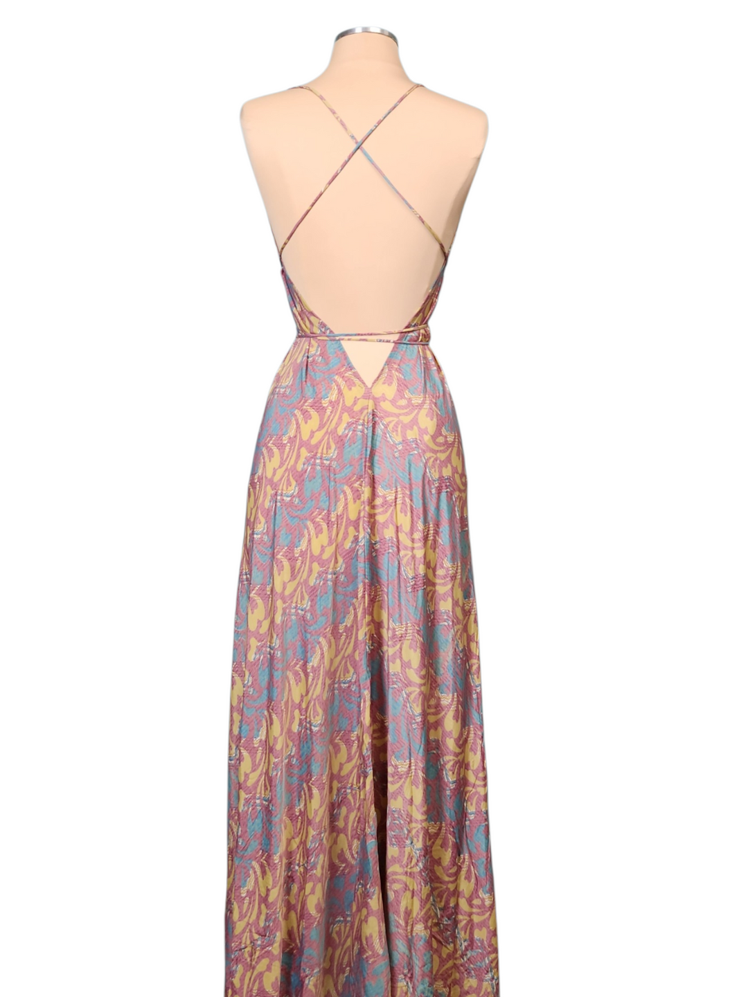 The Mauve Horizon Silk Vault Tulip Arm Short Kimono & Point Dress Set-214