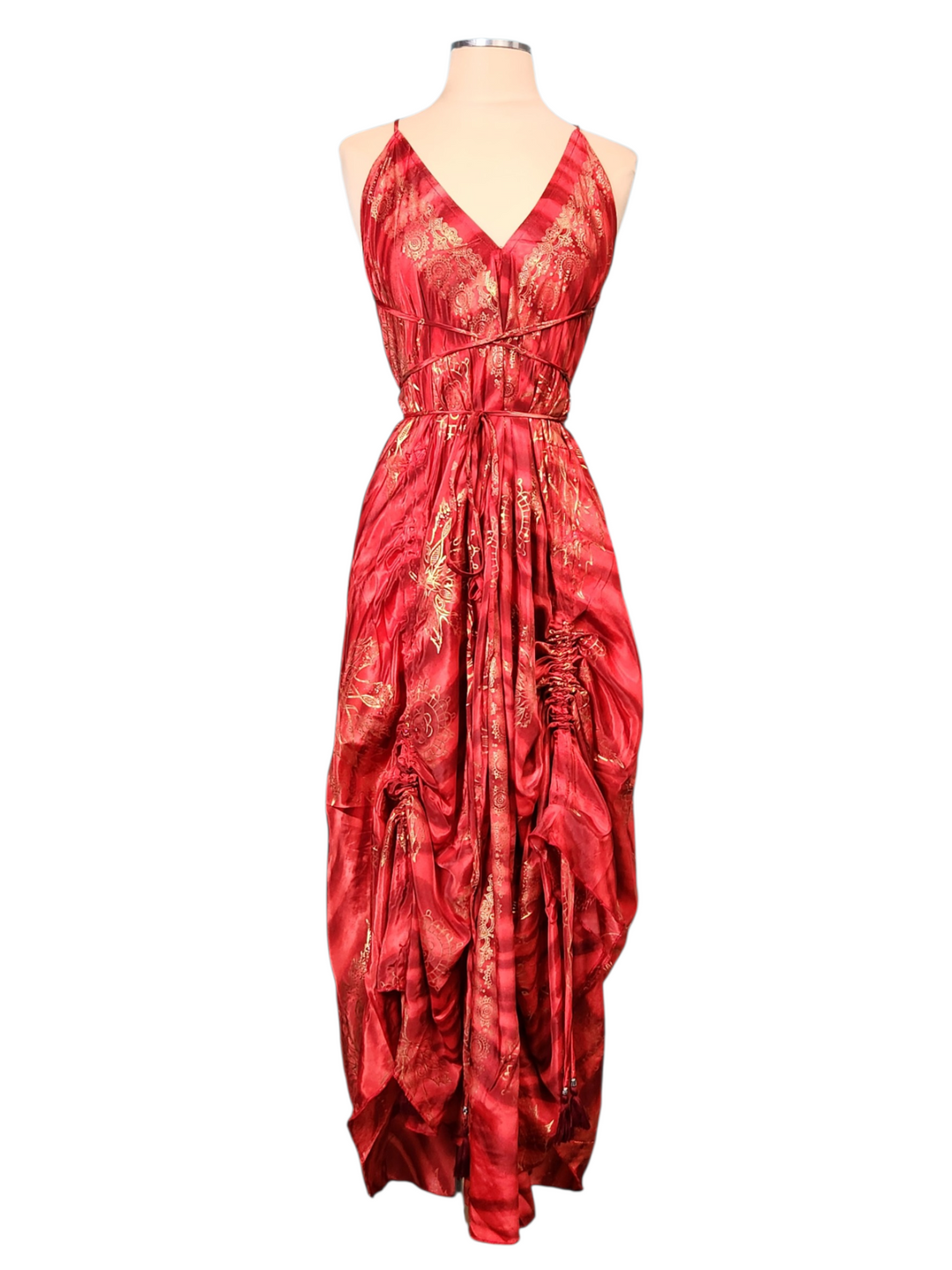 The Crimson Royale Kimono & Point Dress Set - 257