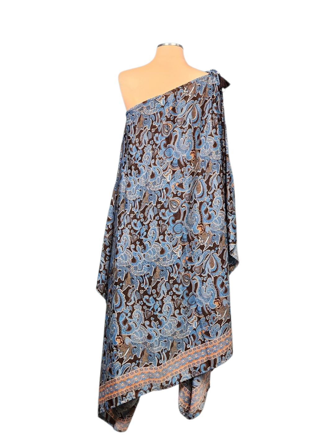 The 36" Blue Paisley Silk Dress/Shirt - 349