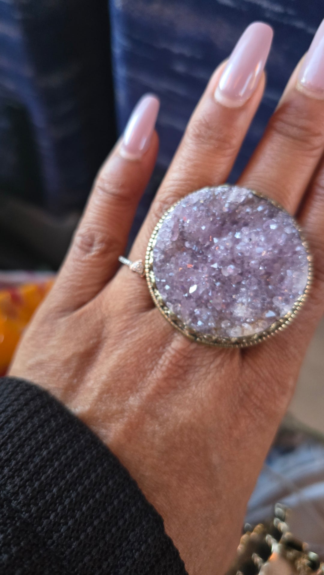 The Lavender Aura Druzy Statement Ring