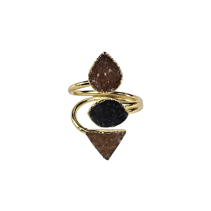 The Victoria Gold Triple Druzy Ring Collection