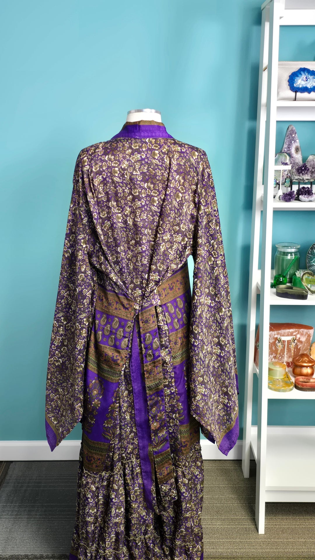 The Purple Vintage Sari Silk Kimono