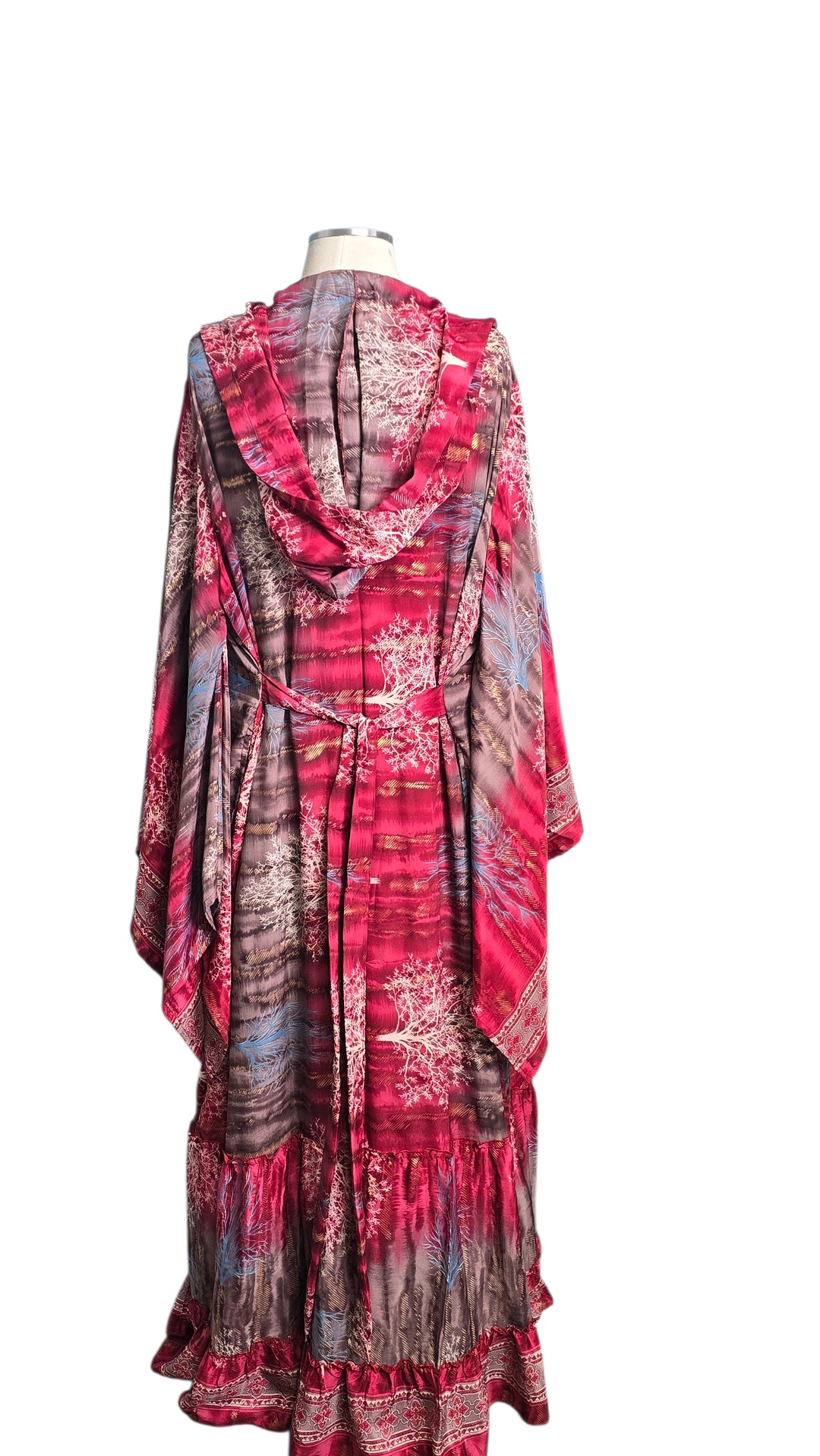 The Red TOL Keyhole Silk Kimono Dream Duster Dress Set