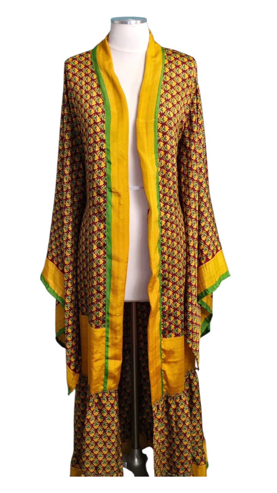 The Golden Baynan Vintage Sari Silk Kimono-104