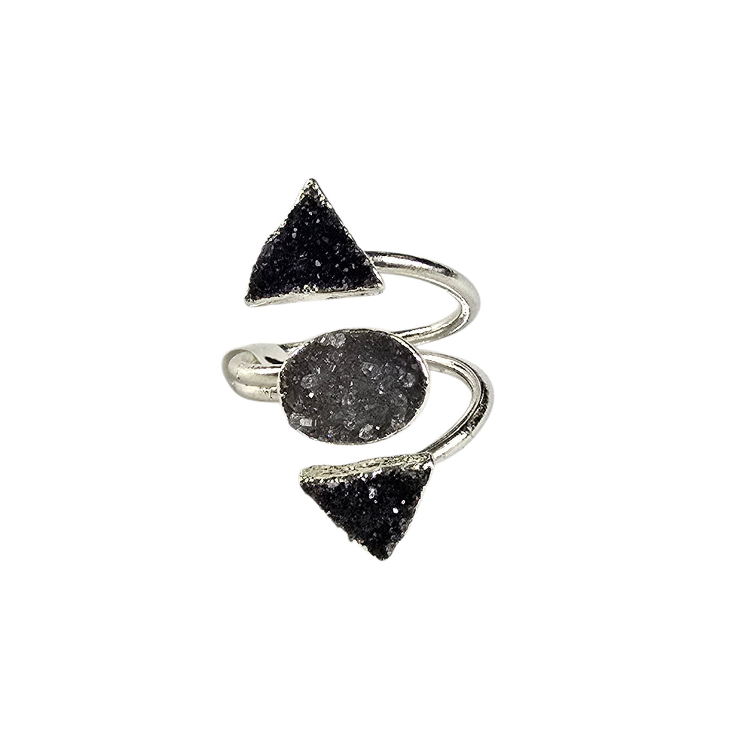 The Valencia Silver Triple Druzy Ring Collection
