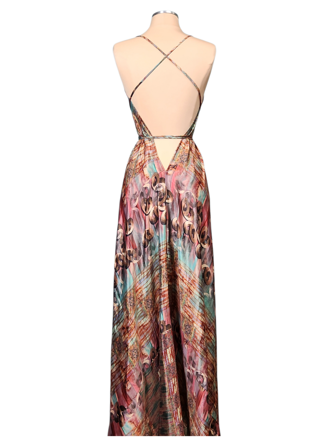 The Painted Sky Silk Vault Tulip Arm Long Kimono & Point Dress Set-221