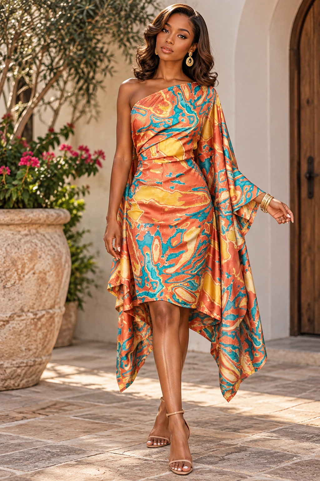 The 38" Coral Mirage Silk Dress/Shirt - 350