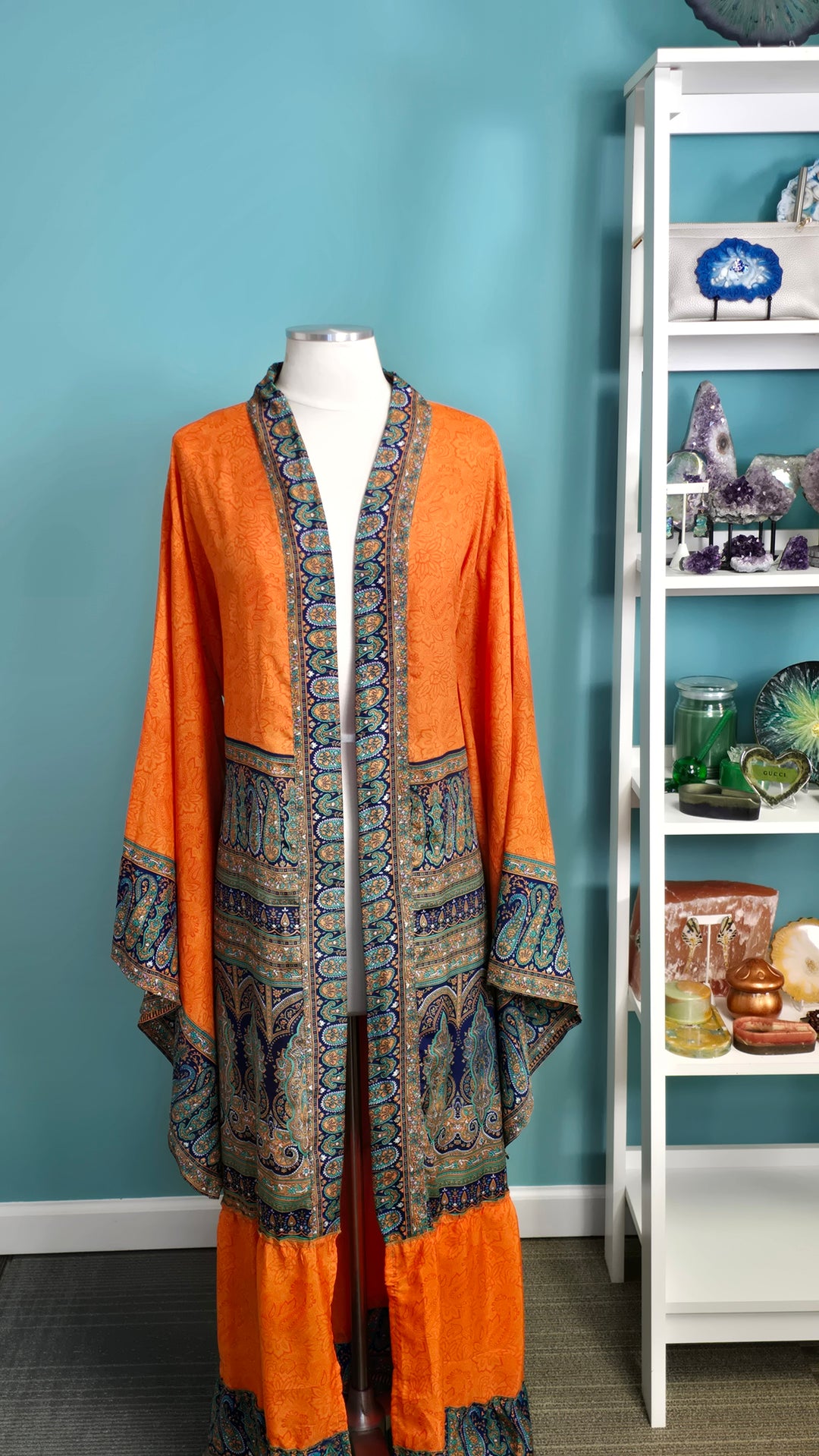 The Sherbert Vintage Sari Silk Kimono