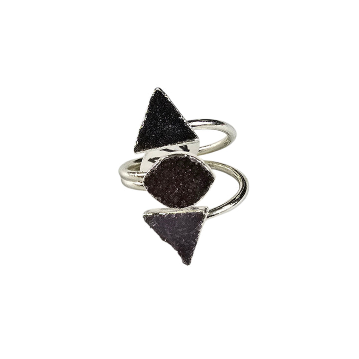 The Valencia Silver Triple Druzy Ring Collection