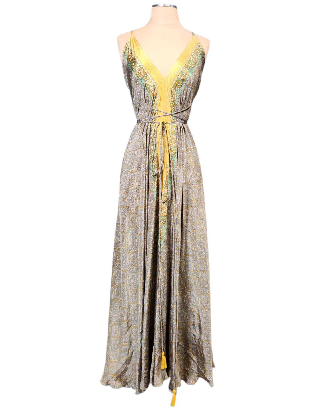 The Midnight Lagoon Silk Vault Tulip Arm Long Kimono & Point Dress Set-243