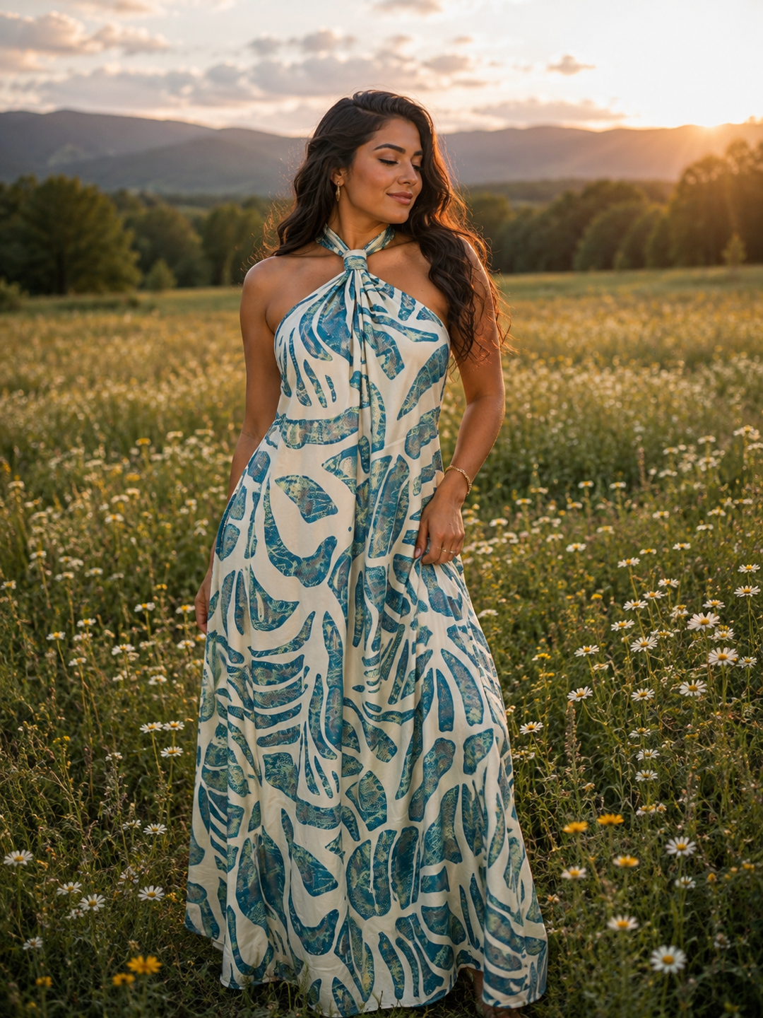 The Palms Halter Maxi Dress-300